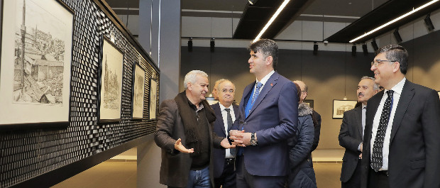 ‘ÇİZGİLERLE AYNTAB’ SERGİSİ AÇILDI