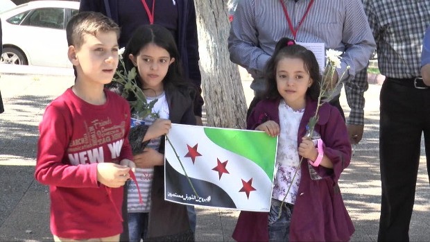 Gaziantep&#039;te Suriyeliler&#039;den Rusya protestosu