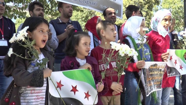 Gaziantep'te Suriyeliler'den Rusya protestosu