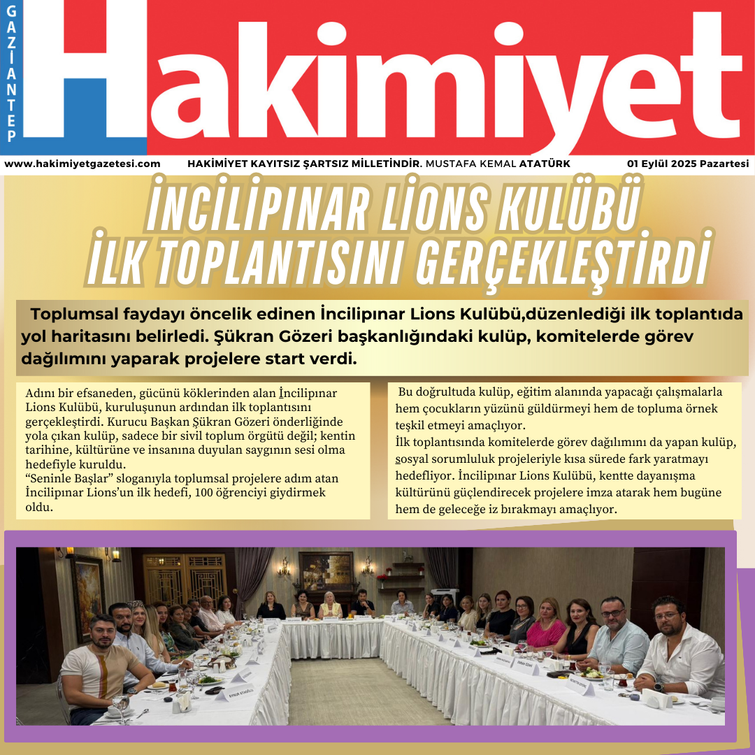 İncilipınar Lions Kulübü İlk Toplantısını Gerçekleştirdi