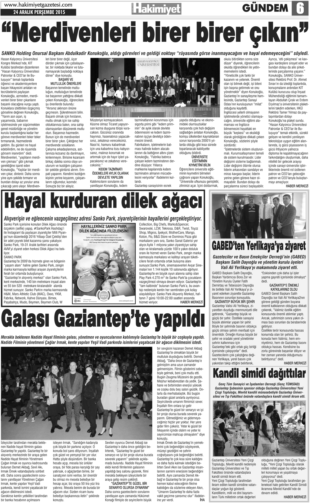 Hakimiyet Gazetesi Kılınçoğlu Mahallesi'nde