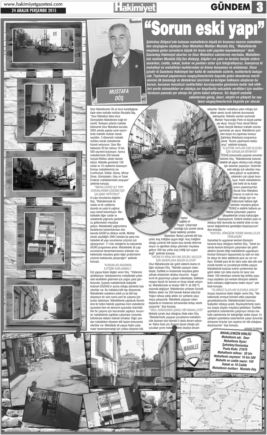 Hakimiyet Gazetesi Kılınçoğlu Mahallesi'nde