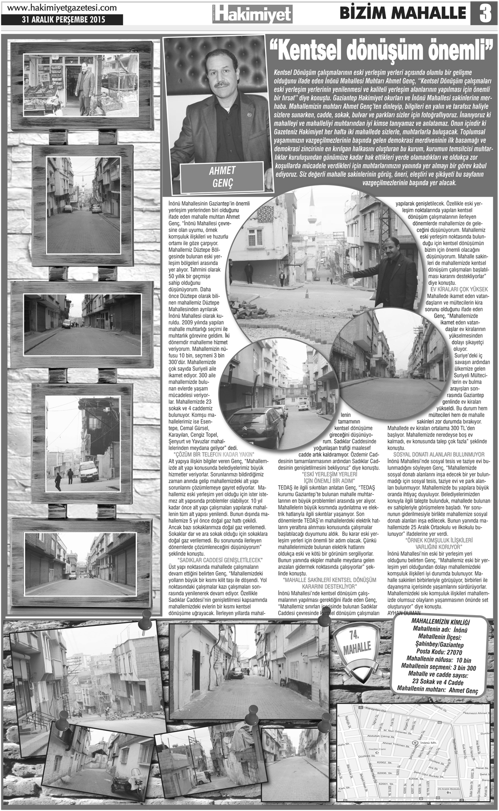 Hakimiyet Gazetesi Aydınbaba Mahallesi'nde
