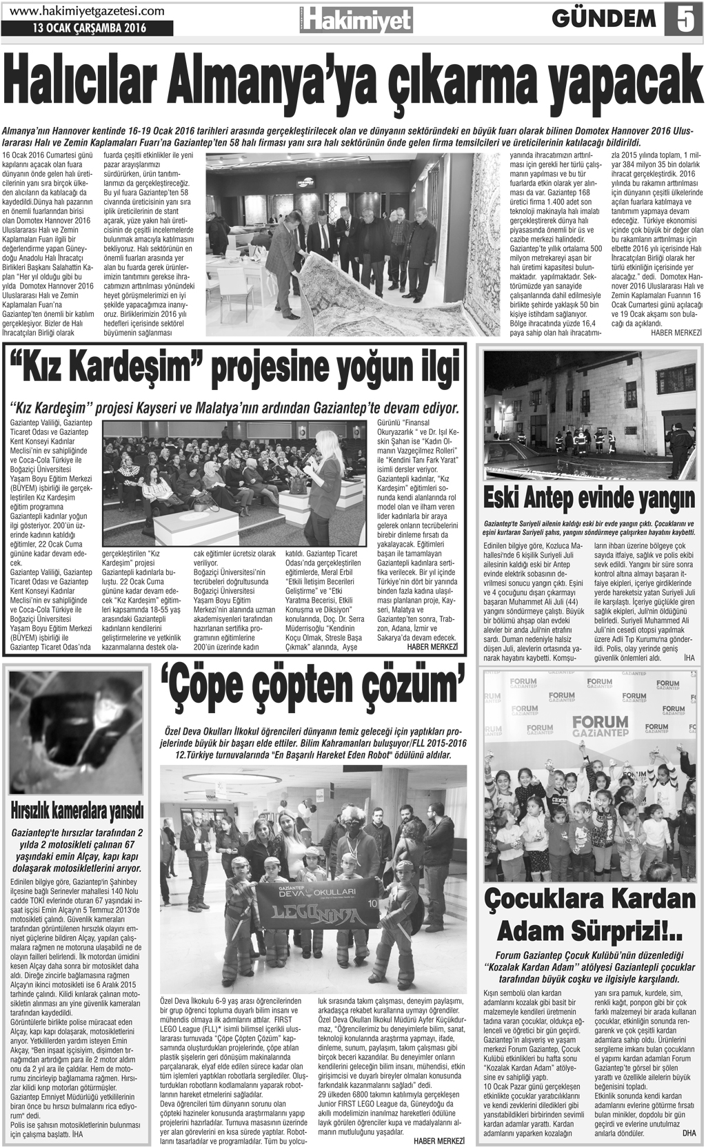 DOMOTEX'e GAZİANTEP DAMGASI