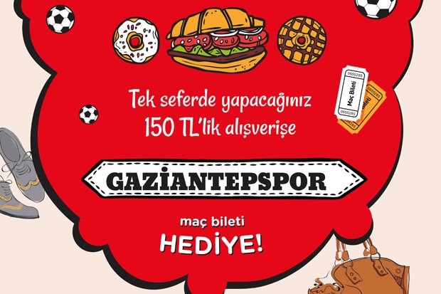 150 tl’lik alışveriş yapana Gaziantepspor maçı hediye