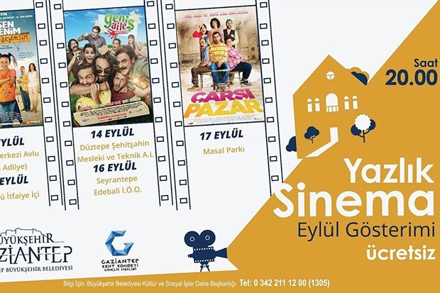 Gaziantep'te ücretsiz açık hava sineması