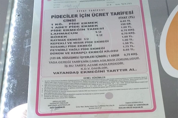 Pide ekmeği halen 1 lira