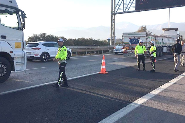 Nurdağı'nda helikopter destekli trafik uygulaması