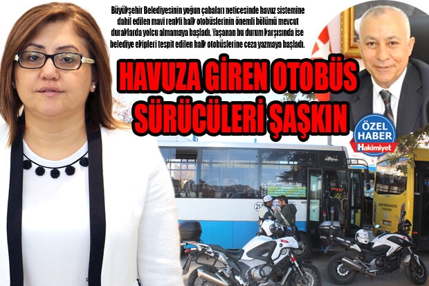 HAVUZA GİREN OTOBÜS SÜRÜCÜLERİ ŞAŞKIN