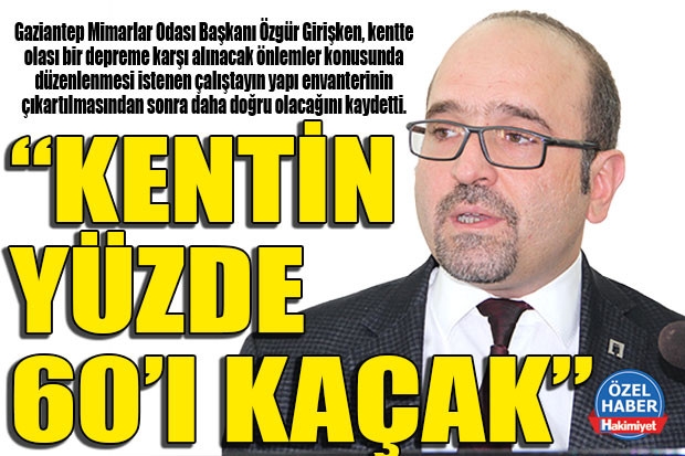 “KENTİN YÜZDE 60’I KAÇAK”