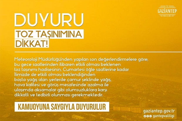 Gaziantep Valiliği uyardı!