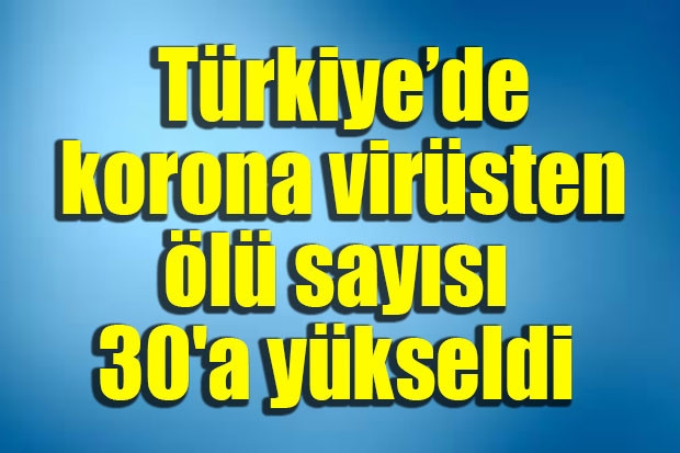 Türkiye’de korona virüsten ölü sayısı 30'a yükseldi