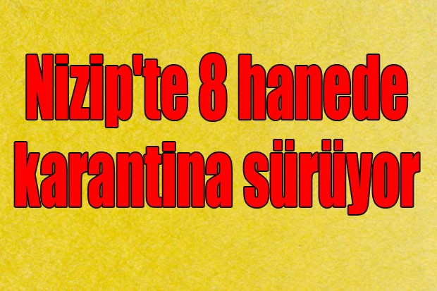 Nizip'te 8 hanede karantina sürüyor