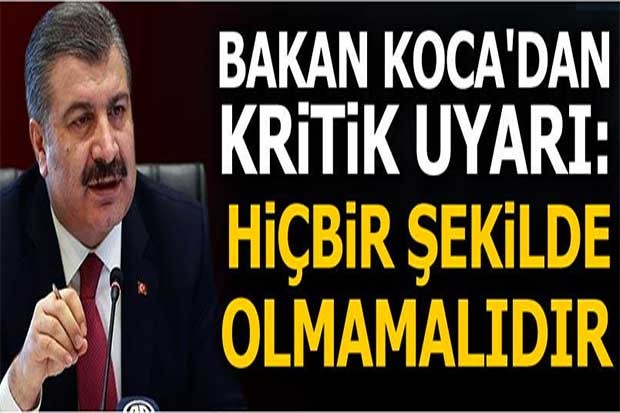 Bakan Koca'dan Kurban Bayramı için kritik uyarılar