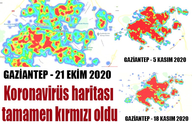 Koronavirüs haritası tamamen kırmızı oldu