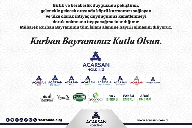 ACARSAN HOLDİNG KURBAN BAYRAMINI KUTLADI