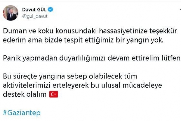 Gaziantep'te etkili olan dumanlı hava kentte orman yangını paniği yaşattı