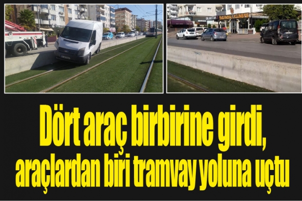 Dört araç birbirine girdi