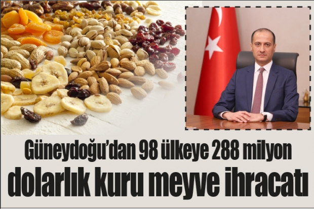 Güneydoğu’dan 98 ülkeye 288 milyon dolarlık kuru meyve ihracatı