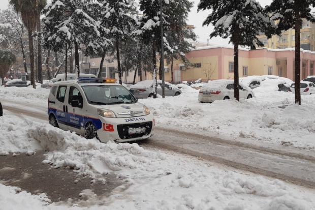 İslahiye’de yoğun kar yağışı