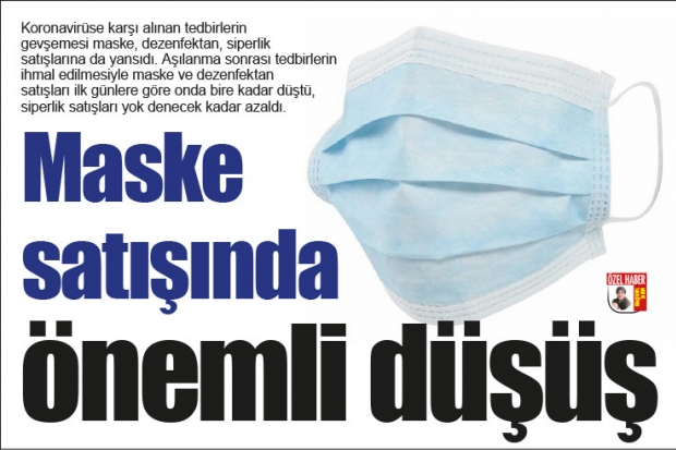 Maske satışında önemli düşüş