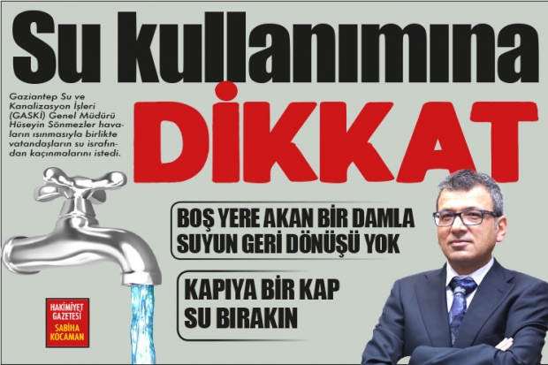 Su kullanımına dikkat