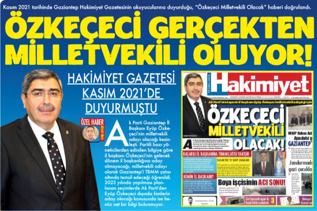 ÖZKEÇECİ GERÇEKTEN MİLLETVEKİLİ OLUYOR!