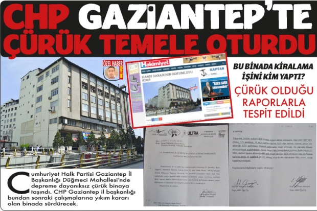 CHP GAZİANTEP'TE  ÇÜRÜK TEMELE OTURDU