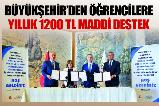 BÜYÜKŞEHİR’DEN ÖĞRENCİLERE YILLIK 1200 TL MADDİ DESTEK