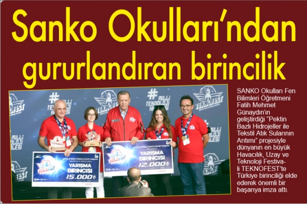 Sanko Okullarından gururlandıran birincilik