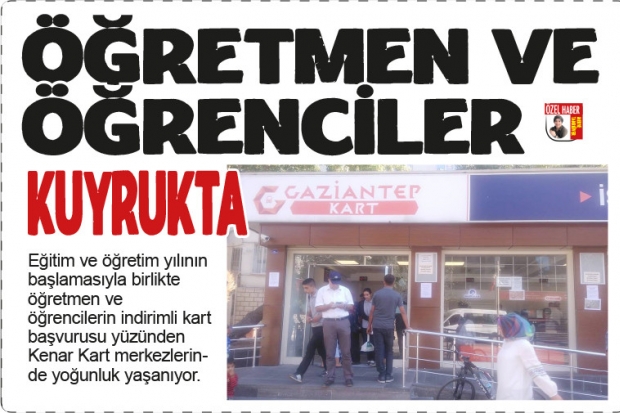 Öğretmen ve öğrenciler kuyrukta