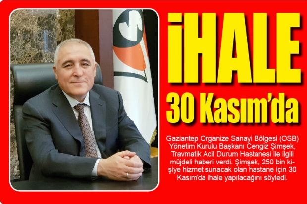 İhale 30 Kasım'da