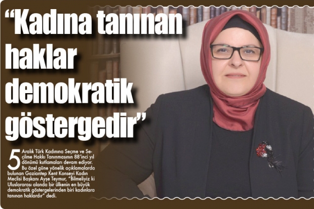 "Kadına tanınan haklar  demokratik göstergedir"