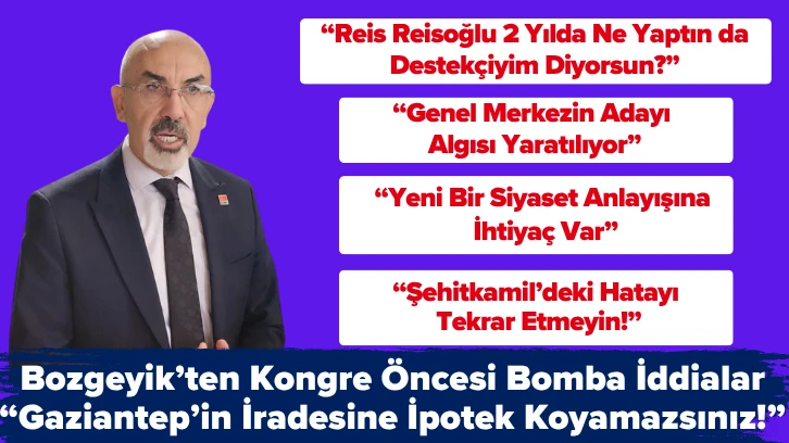 Bozgeyik: “CHP’de Parti İçi Demokrasi Cinayeti İşleniyor!”