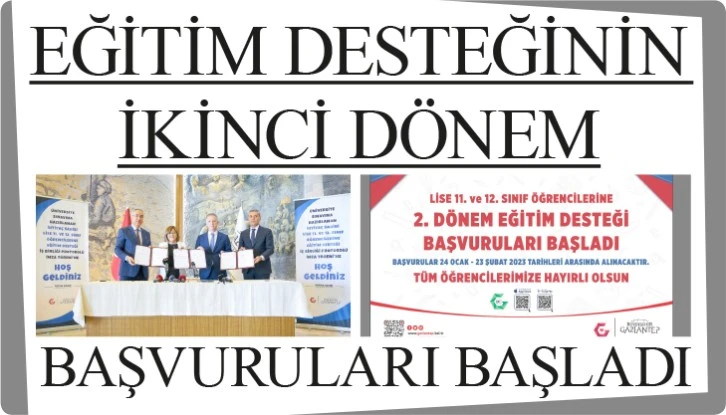 EĞİTİM DESTEĞİNİN İKİNCİ DÖNEM BAŞVURULARI BAŞLADI