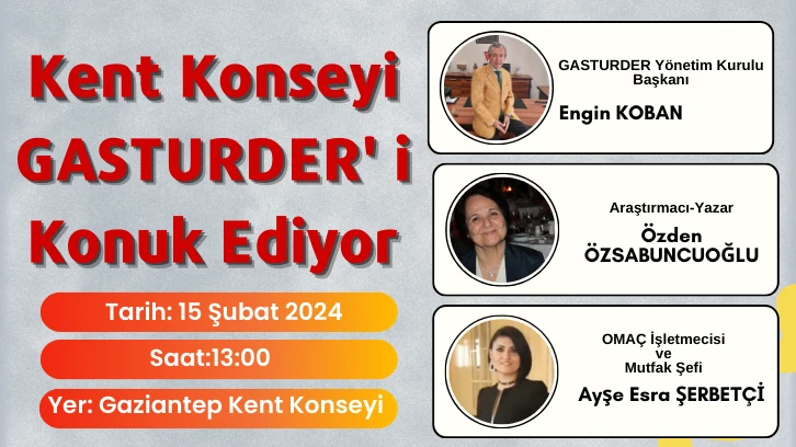 Gaziantep Kent Konseyi GASTURDER' i Konuk Ediyor