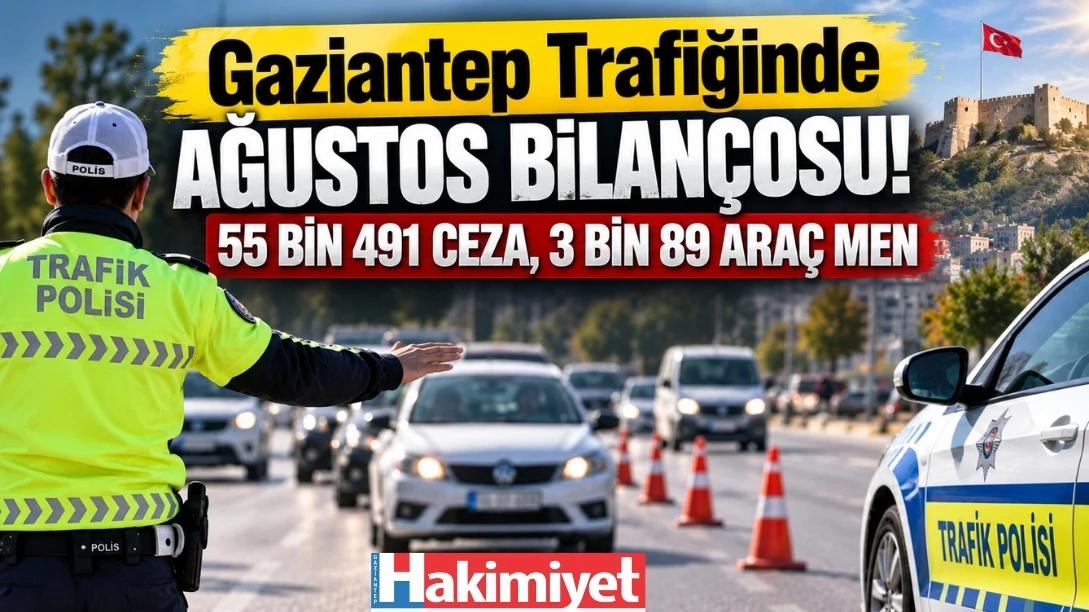 Gaziantep Trafiğinde Ağustos Bilan&ccedil;osu! 55 Bin 491 Ceza, 3 Bin 89 Ara&ccedil; Men