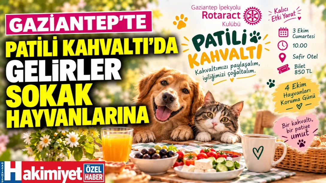 Gaziantep’te Patili Kahvaltı’da Gelirler Sokak Hayvanlarına