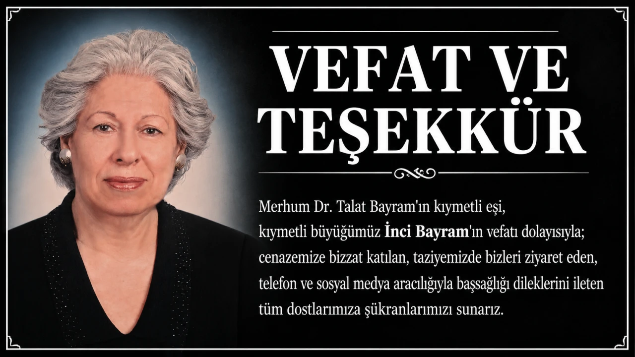 VEFAT VE TEŞEKKÜR