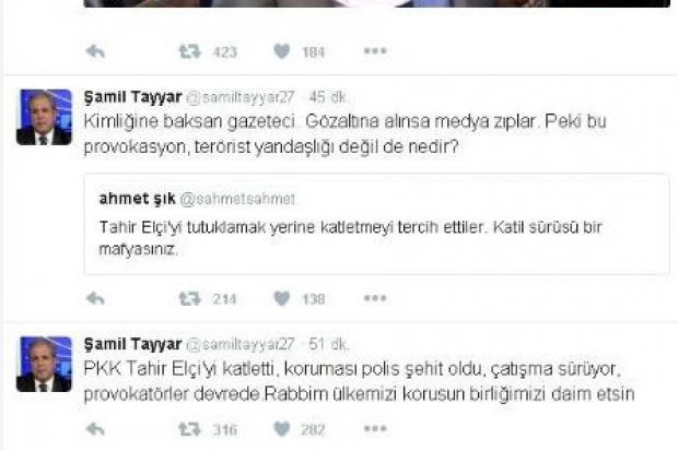 Milletvekili Tayyar, Tahir Elçi'yi PKK'nın katlettiğini iddia etti