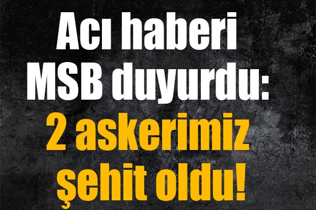 Acı haberi MSB duyurdu: 2 askerimiz şehit oldu!