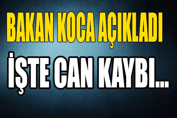 Bakan Koca açıkladı. İŞTE CAN KAYBI