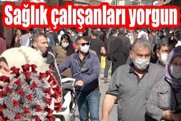 Sağlık çalışanları yorgun