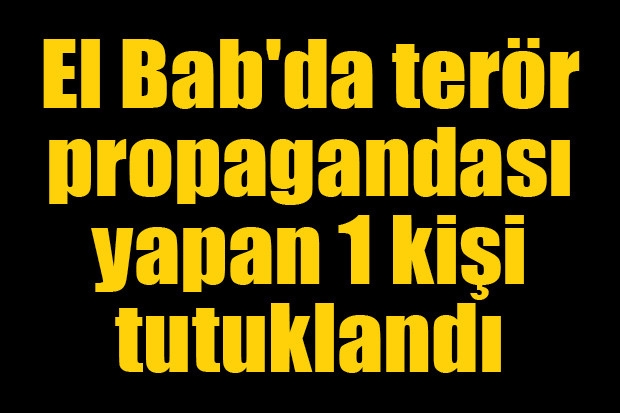 El Bab'da terör propagandası yapan 1 kişi tutuklandı