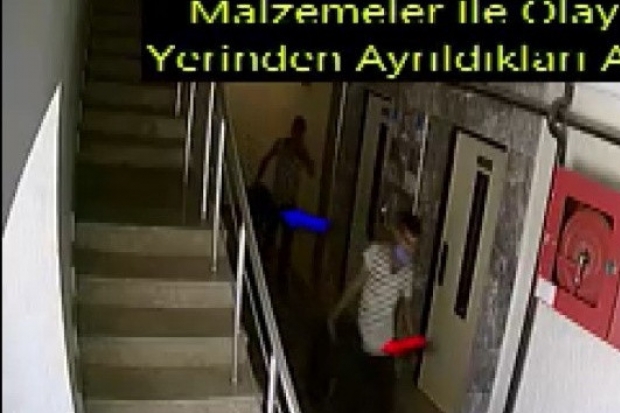 Lastik hırsızları kameraya yakalandı