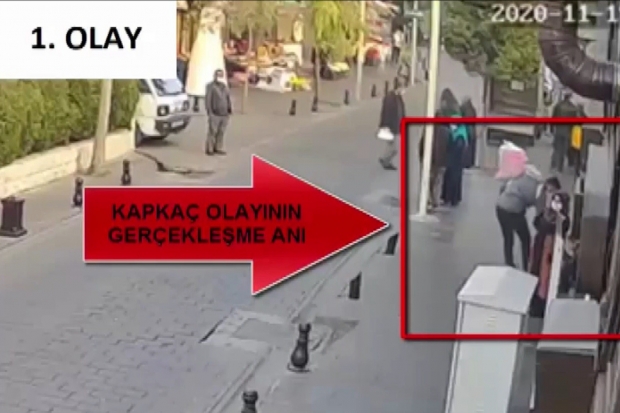 Kapkaççı önce güvenlik kameralarına sonra polise yakalandı