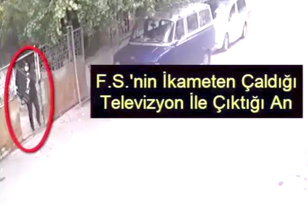 Televizyonu kucağına alıp kaçan hırsız yakalandı