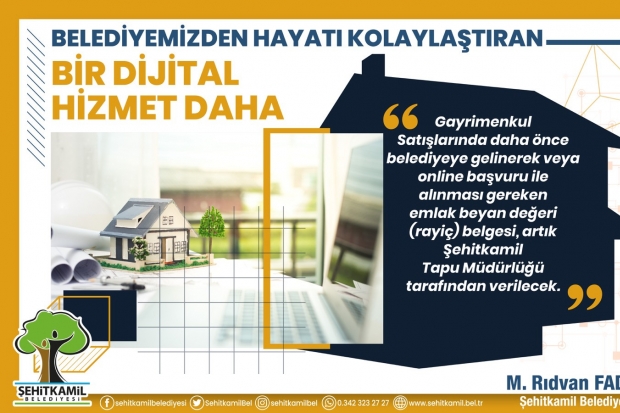 Şehitkamil'de hayatı kolaylaştıran dijital hizmet