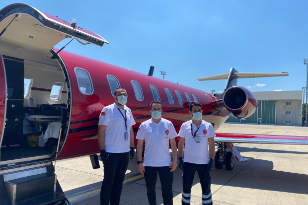 Minik Nura İsa’nın ambulans uçakla sağlığa yolculuğu