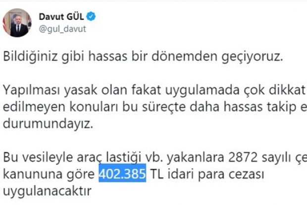 Araç lastiği yakanlara 402 bin TL ceza kesilecek